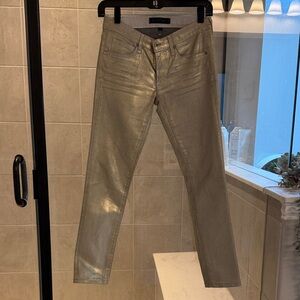 Juicy Couture Shiny Gold Straight Leg Jeans